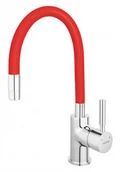 Baterie kuchenne - Ferro ZUMBA Bateria zlewozmywakowa stojąca z elastyczną wylewką czerwona BZA4R - miniaturka - grafika 1