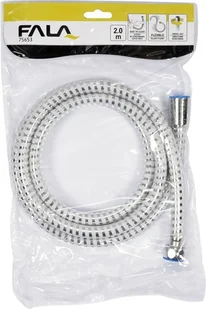 FALA WĄŻ PRYSZNICOWY 2.0M PVC GŁADKI CHROM-BIAŁY ANTYTWIST 75653 - Węże prysznicowe - miniaturka - grafika 3