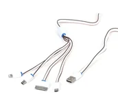 Kable USB - Omega HYDRA USB UNIVERSAL CHARGING CABLE KIT 4 IN 1: MICRO USB + MINI USB + IPHONE4 + LIGHTNING - WHITE & BLACK [42815] OUCK4WB - miniaturka - grafika 1