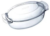 Naczynia żaroodporne - Pyrex 4937386 duszonych garnków Oval 3.0l z pokrywą szkła Pyrex Classic, przezroczysty, 33 x 20 x 10 cm 4937386 - miniaturka - grafika 1
