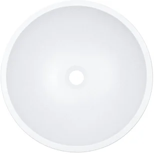 Laveo Umywalka nablatowa granitowa okrągła Amber biała 41 cm VGR1621T - Umywalki - miniaturka - grafika 2