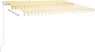 VidaXL Lumarko Ręcznie zwijana markiza, 450 x 300 cm, żółto-biała! 3068918 VidaXL - Markizy - miniaturka - grafika 3