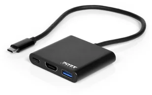 Wejście USB PORT CONNECT USB-C/HDMI USB 3.0 USB-C 60W 900140) Czarny - Huby USB - miniaturka - grafika 2