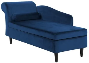 Beliani Szezlong welur ciemnoniebieski LUIRO - Szezlongi - miniaturka - grafika 3