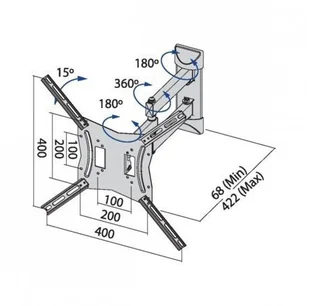 TB Uchwyt TV 254E do telewizora do 60 cali 30kg max VESA 400x400 254E - Uchwyty do telewizora TB Uchwyt TV 254E do telewizora do 60 cali 30kg max VESA 400x400 254E - Uchwyty do telewizora - miniaturka - grafika 2