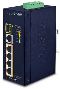Planet SWITCH PRZEMYSŁOWY IGS-614HPT 4X 1GB BASE-T POE 1X 1GB SFP NIEZARZĄDZALNY - Switche - miniaturka - grafika 2