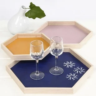 Creativ Company A S Tace sześciokątne z drewna, 3 sztuki - Decoupage - miniaturka - grafika 6