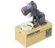 Skarbonki - Skarbonka pies zlizuje monety grafitowy - miniaturka - grafika 1