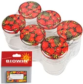 Pozostałe akcesoria do uprawy roślin - Biowin Słój, kolorowa zakrętka, etykiety, 500 ml 6 sztuk - miniaturka - grafika 1