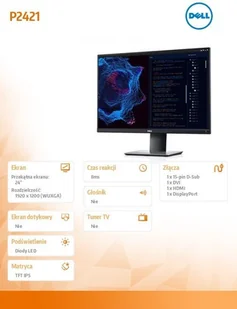 Dell Monitor P2421 24" IPS (1920x1200) PPG 210-AWLE - Monitory - miniaturka - grafika 2