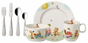 Zestawy sztućców - Villeroy & Boch Hungry as a Bear sztućce dla dzieci, 7 elementów, porcelana premium/stal nierdzewna, nadają się do mycia w zmywarce, białe/kolorowe - miniaturka - grafika 1