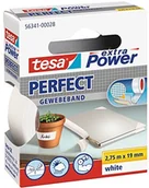 Taśmy klejące - TESA extra Power Perfect tkaninowa taśma klejąca do majsterkowania samoprzylepna taśma wzmacniana tkaniną szeroka gama zastosowań 2,75 m x 19 mm, biały 56341-00028-03 - miniaturka - grafika 1