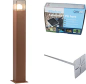 Lampy ogrodowe - QAZQA Lampa zewnętrzna rdzawobrązowa 70cm IP44 z klinem i mufą kablową - Denmark - miniaturka - grafika 1