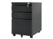 Szafki biurowe - Maclean Szafka podbiurkowa MC-850 kontenerek metalowy z zamkiem czarna, na kółkach 5902211113690 - miniaturka - grafika 1