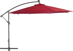 vidaXL Wiszący parasol z aluminiowym słupkiem, 350 cm, bordowy - Parasole ogrodowe - miniaturka - grafika 2