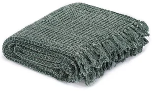 vidaXL Bawełniana narzuta, 160 x 210 cm, ciemnozielona - Narzuty - miniaturka - grafika 4