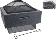 Paleniska ogrodowe - Koopman ProGarden Palenisko z kratką grillową, kwadratowe, 52,5x52,5x18,5 cm - miniaturka - grafika 1