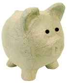 Skarbonki - Decopatch Art déco Patch ac764 °C skarbonka świnka z kartonu, 12 x 12 x 12 cm, do ozdabiania, nadaje się idealnie do Twoich ozdoba do mieszkania, kartonbraun, brązowy AC764C - miniaturka - grafika 1