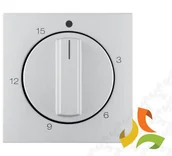 Wyłączniki światła i elektryczne - Berker B.KWADRAT Płytka czołowa z pokrętłem do mechanicznego wyłącznika czasowego 0-15min aluminium mat lakierowany 16321404 HAGER - miniaturka - grafika 1