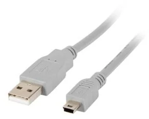 Lanberg Lanberg Kabel Lanberg CA-USBK-10CC-0018-S (USB 2.0 M - Mini USB, USB 2.0 M; 1,8m; kolor szary) 2_48966 - Kable komputerowe i do monitorów - miniaturka - grafika 2