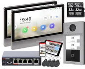 Wideodomofony - Euratech Hikvision zestaw 2 monitory Hikvision KH8350-WTE1 + karta microSD 32 Gb - miniaturka - grafika 1