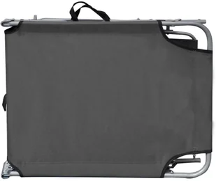 vidaXL Składany leżak z zadaszeniem, szary, aluminium - Leżaki ogrodowe - miniaturka - grafika 11