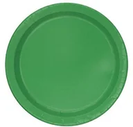 Kinder party - Unique Party Supplies talerz tekturowy 18 cm, zielony szmaragdowy 31864 - miniaturka - grafika 1