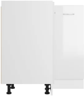 vidaXL Szafka narożna, wysoki połysk, biała, 75,5x75,5x80,5 cm, płyta - Szafki kuchenne - miniaturka - grafika 7