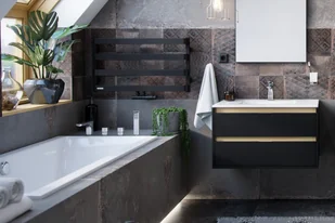 Excellent Grzejnik łazienkowy-wannowy Meteor 46 czarny GREX.MEW46.BL - Grzejniki łazienkowe - miniaturka - grafika 4