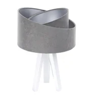 Lampy stojące - ImoLight Lampka stołowa mini-trójnóg biały Awena Szaro-srebrna 060s-013w - miniaturka - grafika 1