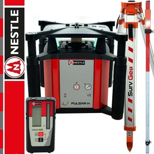 Nestle Niwelator obrotowy PULSAR H Statyw aluminiowy 1,6m SurvGeo + Łata laserowa 2,4m SurvGeo - Sprzęt geodezyjny Nestle Niwelator obrotowy PULSAR H Statyw aluminiowy 1,6m SurvGeo + Łata laserowa 2,4m SurvGeo - Sprzęt geodezyjny - miniaturka - grafika 1