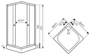 Novoterm 80x80 Olga SQ - Kabiny prysznicowe - miniaturka - grafika 3