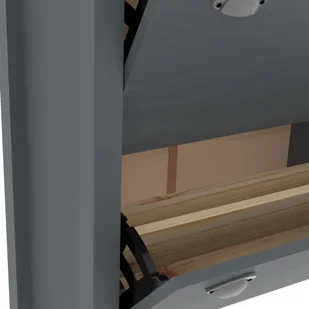 vidaXL Szafka na buty Hill Range, szara, 72x35x124 cm, drewno sosnowe - Szafki na buty - miniaturka - grafika 5