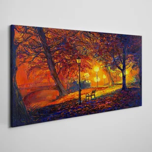 PL Coloray Obraz na Płótnie Park Drzewa Jesień Liście 100x50cm - Obrazy i zdjęcia - miniaturka - grafika 4