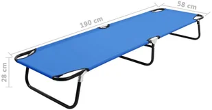 vidaXL Składany leżak, niebieski, stal - Leżaki ogrodowe - miniaturka - grafika 10