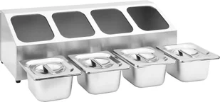 vidaXL Ekspozytor z 4 pojemnikami GN 1/6, stal nierdzewna vidaXL - Pojemniki i kosze gastronomiczne - miniaturka - grafika 7