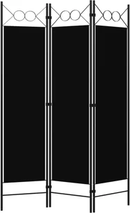 vidaXL Parawan 3-panelowy, czarny, 120 x 180 cm vidaXL - Parawany - miniaturka - grafika 2