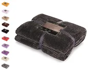 Koce - DecoKing przytulny koc z mikrowłókien, polarowy, w skandynawskim stylu Henry, szary (Graphit), 170 x 210 cm 97342 - miniaturka - grafika 1