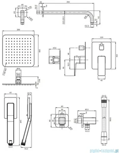 Omnires Parma zestaw podtynkowy natryskowy grafit SYSPM10GR | - Baterie umywalkowe - miniaturka - grafika 2