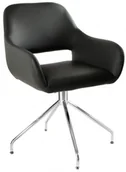 Fotele i krzesła biurowe - Unique Meble Krzesło czarne Talia na chromowanej podstawie - miniaturka - grafika 1