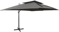 Parasole ogrodowe - vidaXL Wiszący parasol z podwójną czaszą, antracytowy, 400 x 300 cm 312373 - miniaturka - grafika 1
