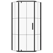 Kabiny prysznicowe - Novoterm Kabina prysznicowa pięciokątna 90x90 Metro Black METRO 90 - miniaturka - grafika 1