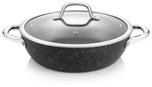 Patelnie - Tescoma Patelnia głęboka PRESIDENT Stone z pokrywką 26 cm - miniaturka - grafika 1