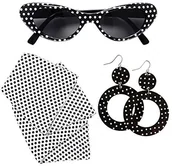 Stroje karnawałowe - Widmann Andreas 95717  zestaw 50 's Lady okulary, kolczyki i chustka na szyję 95717 - miniaturka - grafika 1