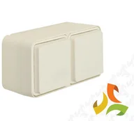 Gniazdka elektryczne - Hager BERKER W.1 Gniazdo 2 podwójne z uziemieniem z pokrywą poziome 2 wejścia IP55 biały 6768823522 6768823522/HAG - miniaturka - grafika 1