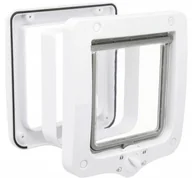 Pozostałe akcesoria dla kotów - Trixie Drzwiczki dla kota 4-Way z tunelem białe - miniaturka - grafika 1