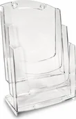 Półki na dokumenty - ARDA Stojak na ulotki akrylowy Pocket potrójny A4 70A43 - miniaturka - grafika 1