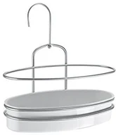 Półki łazienkowe - Metaltex 403711322 regał do prysznica "Orbit", plastik, biały/srebrny, 26 x 13 x 17 cm 403711322 - miniaturka - grafika 1