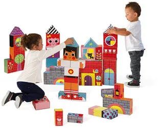 Janod Ogromne klocki 2 w 1 Domki i postacie 35 elementów, 3797-0 - Klocki - miniaturka - grafika 5