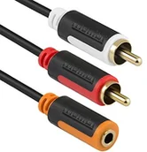 Kable - mumbi Y kabel audio  gniazdo jack 3.5 MM na 2 X wtyk cinch z pozłacanymi wtykami 20 cm 14050 - miniaturka - grafika 1